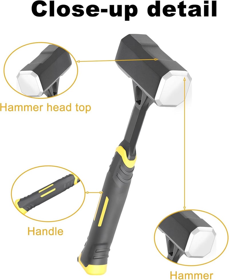 DESHIL 2lb Sledge Hammer - Heavy Duty Forged Forged One Piece Steel Construction with Fiberglass Handle, Perfect for Demolition, Construction, and Driving Stakes - Image 5